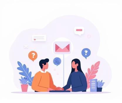 Illustration of people contacting support