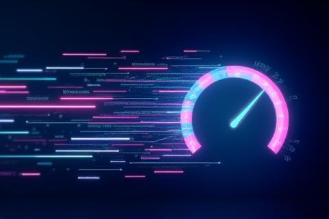 Illustration of data transfer and speed meter